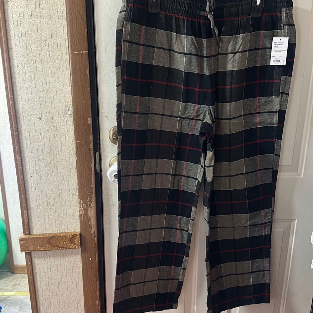 SONOMA MEN’S THE FLANNEL SLEEP PANT: OLIVE PLAID: NWT: SZ XL